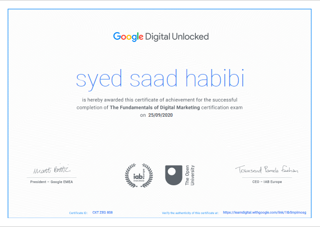 Google Ads Certificate