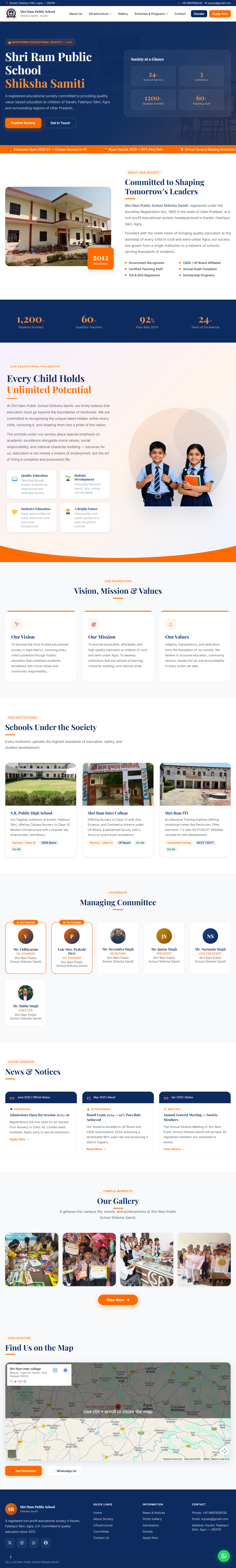 Shri Ram Public School Shiksha Samiti Website