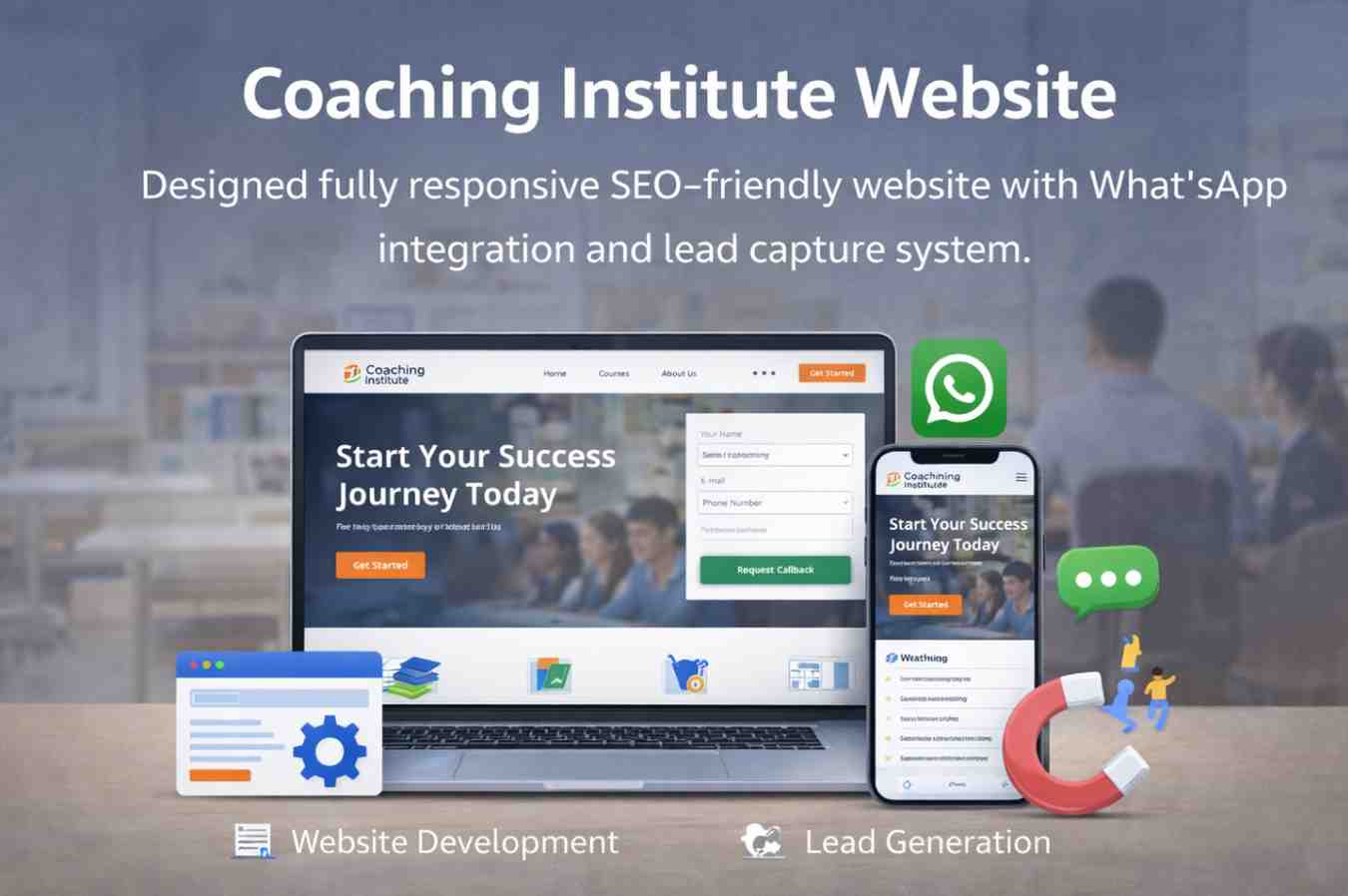 Coaching institute responsive website development project